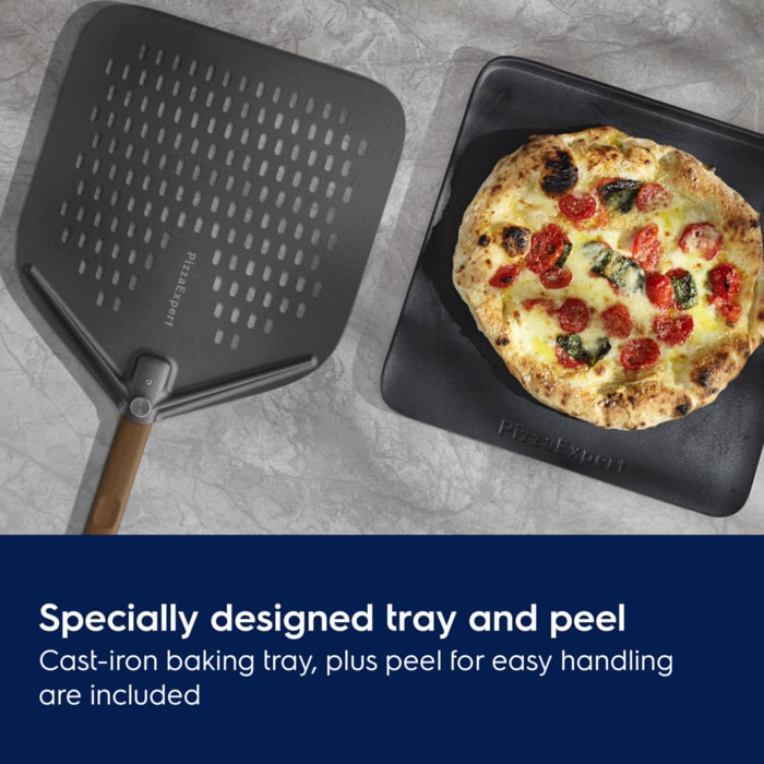 Pizza Expert cast iron tray and pizza peel 