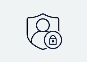 Icône personne et cadenas 